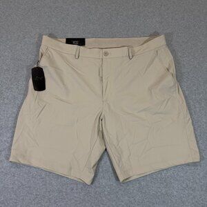 Greg Norman Mens Performance Stretch Golf Shorts Beige Size 38 x 9" UPF Wick NWT